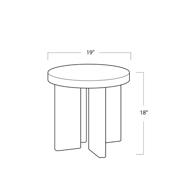 Fraya Walnut Side Table - Live from Detroit™ Line Drawing
